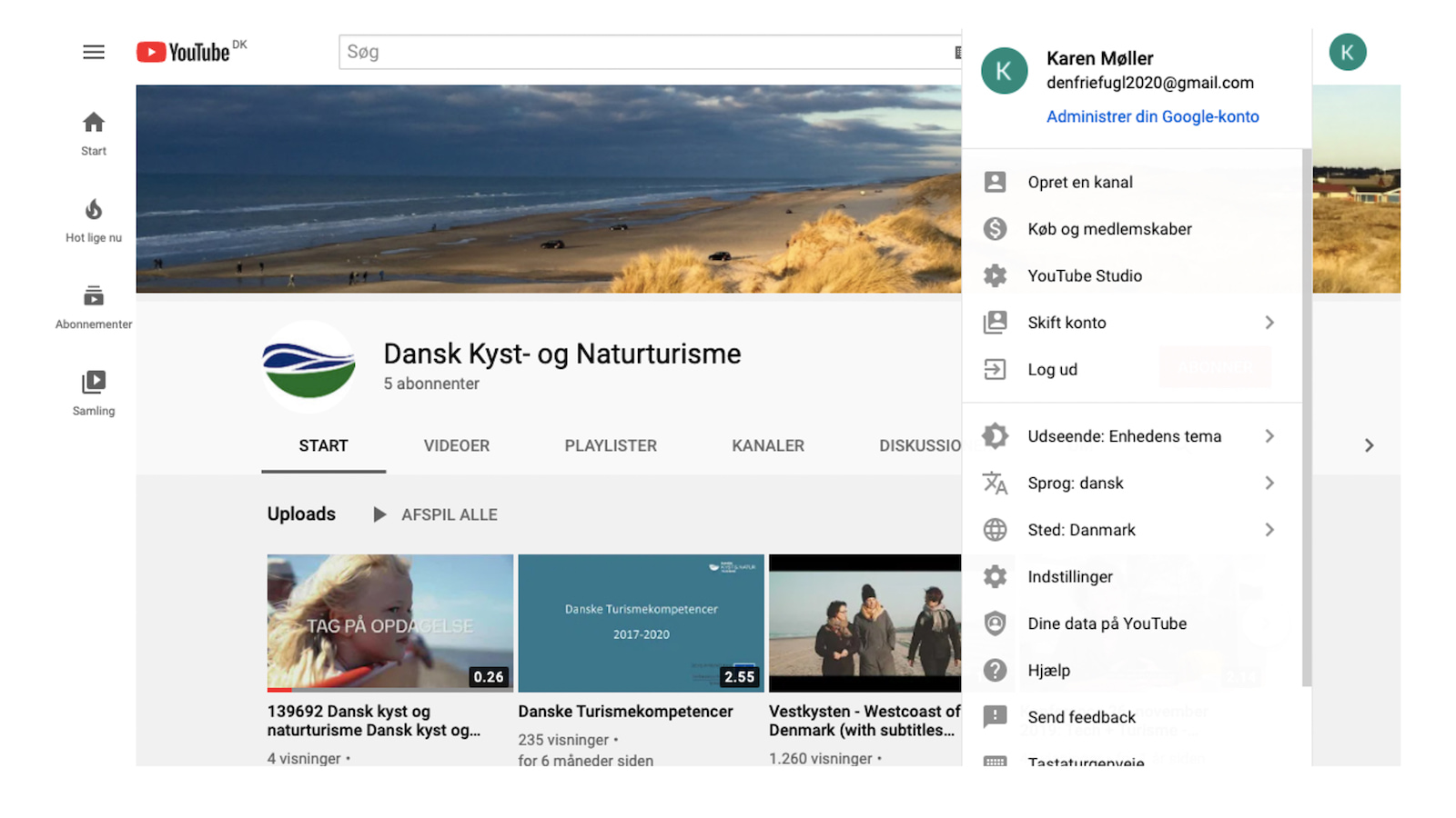 Youtube Dansk og Naturturisme