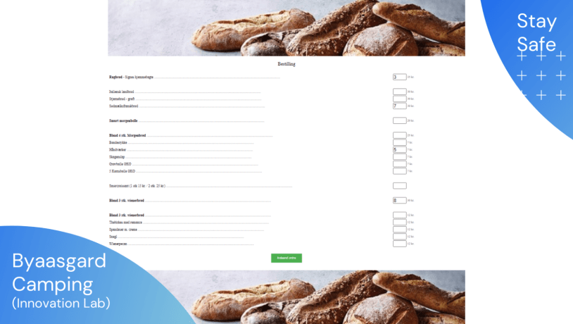 Byaasgaard Camping brødbestilling